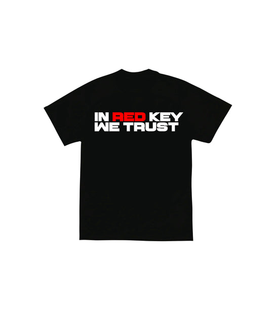 IN RED KEY WE TRUST T-SHIRT (BLACK)